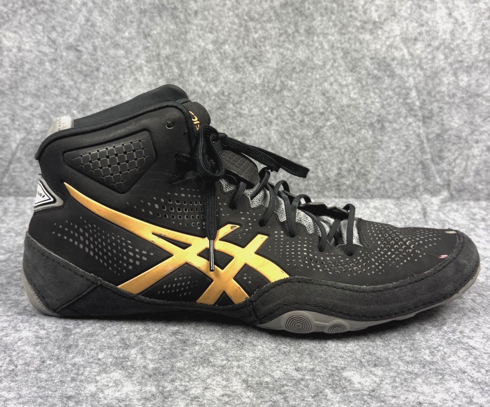 Asics Dan Gable EVO 2 Black Gold Wrestling Shoe Men 11.5